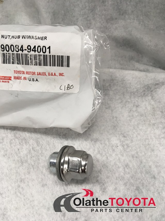 90942A1009 - Suspension: Wheel Nut for Scion: tC | Toyota: Avalon, Camry, Corolla, Corolla Cross, Echo, Highlander, Matrix, MR2, MR2 Spyder, Paseo, Prius, RAV4, Sienna, Solara, Tacoma, Venza, Yaris Image