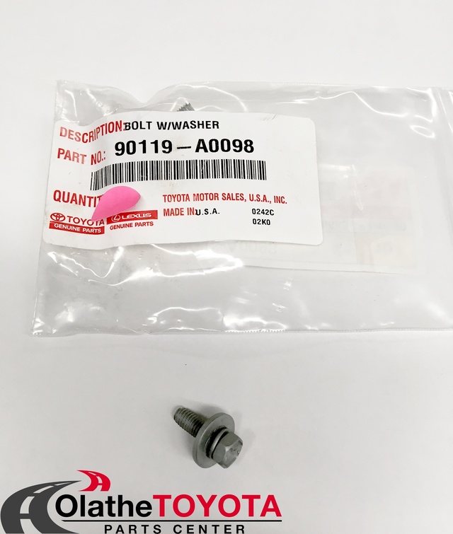 90119A0098 - Body: Washer Fluid Reservoir Bolt for Toyota Image