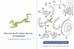 971698995B - : Genuine Audi Caliper Spring 971698995B OEM Brake Pad Retaining Spring for Audi: e-tron GT, RS e-tron GT Image