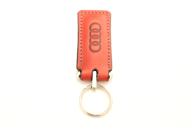 KC3 - Leather Keychain – Red | Premium OEM-Style Key Ring for Audi ...