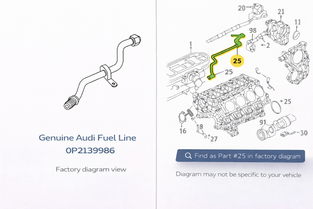 P2133986 - : Genuine Audi Fuel Line 0P2133986 OEM Q8 for Audi Image