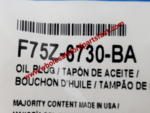F75Z6730BA - : Engine Oil Drain Plug for Ford Image